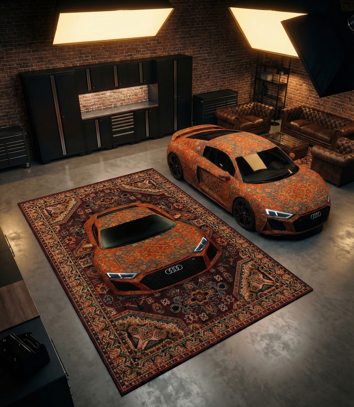 STRADALE AUDI R8 X RETRO QUATTRO RUG - Washable Automotive Art